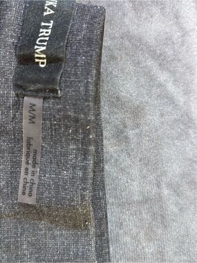 Ivanka Trump Dark Gray Heather Knit Pant with Logo Plate